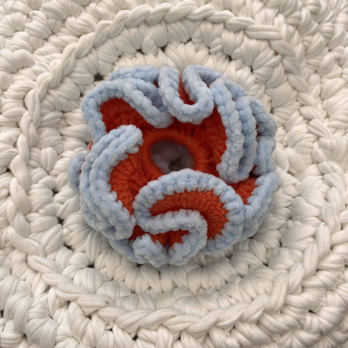 Orange and Blue Jumbo Scrunchie