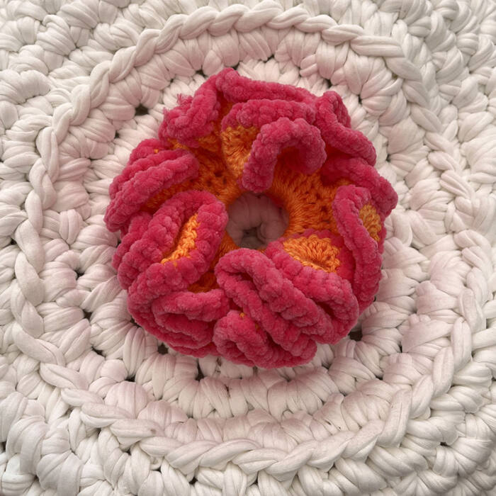 Orange and Pink Jumbo Scrunchie