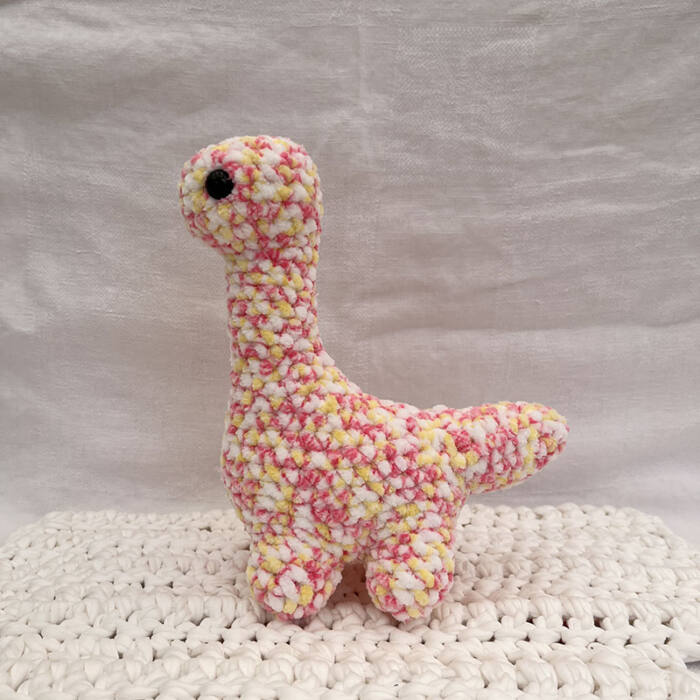 Yellow and Pink Dino Plushie - Image 2