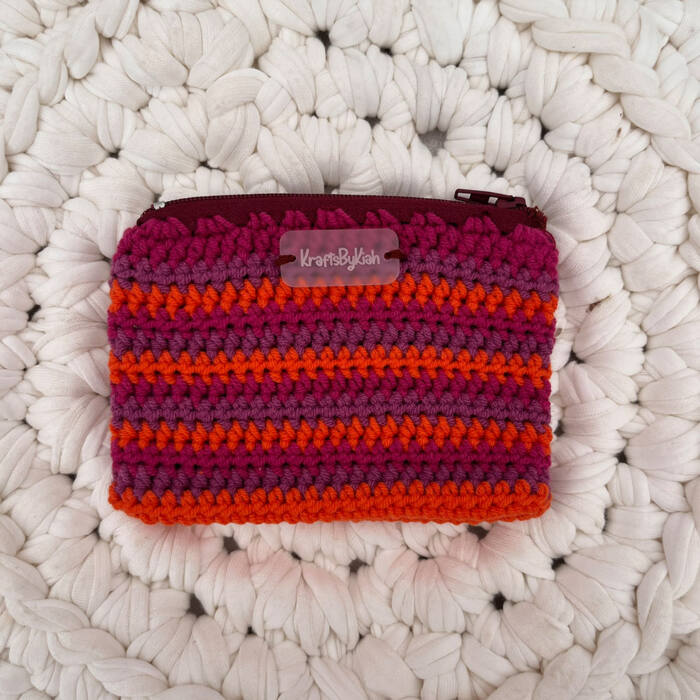 Magenta and Orange Stripe Purse