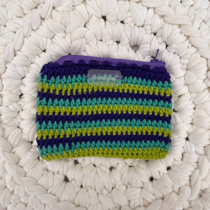 Purple and Green Stripe Purse
