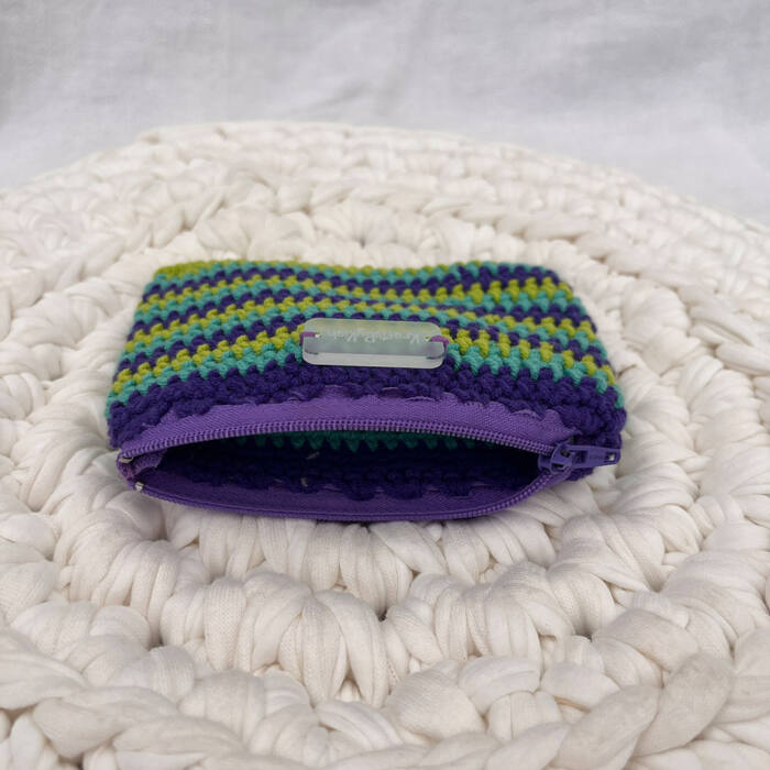 Purple and Green Stripe Purse - Image 2
