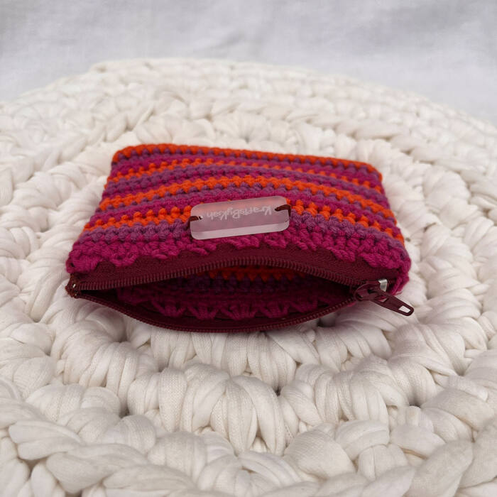 Magenta and Orange Stripe Purse - Image 2