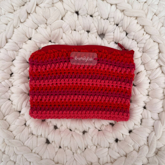 Red and Pink Stripe Purse