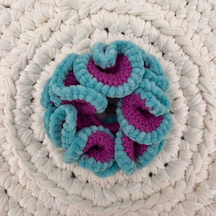 Blue and Purple Jumbo Scrunchie