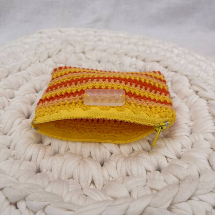 Yellow and Orange Stripe Purse - Image 2